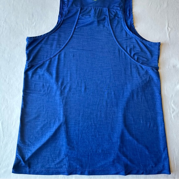 Objet d'Art Womens Tank Top Athletica Workout Gym Blue Neon Yellow Detail Size M - Picture 11 of 12